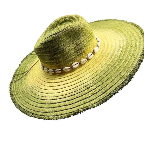 Upcycled Handmade Tie-Dyed Wide Brim Raw Edge Rancher OS